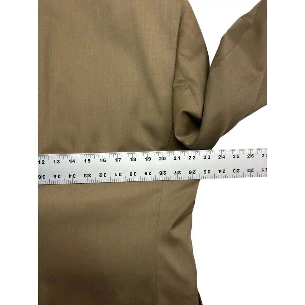 Jos A Bank 42S 36x30 Tan 2pc Pant Suit Signature Collection Pleated Cuffed Wool